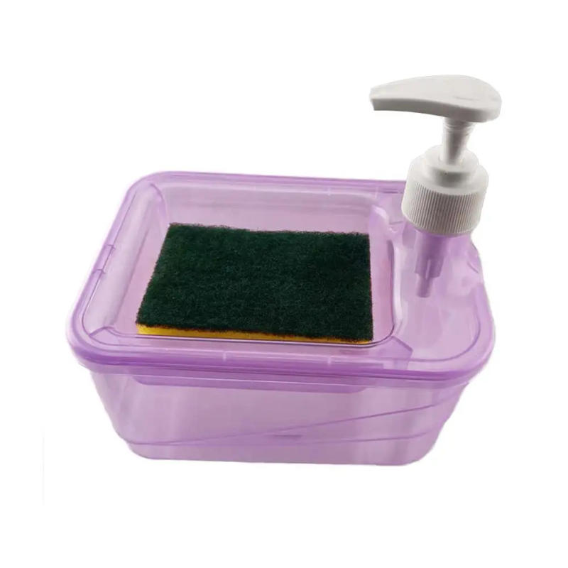 Description Picture 4 of item3in1 Soap Dispenser & Scrubber Holder with Sponge Plastic Hand Soap/Dish Soap Dispenser for Kitchen Bathroom