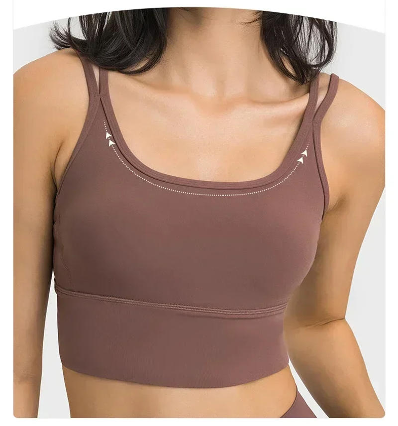 Description Picture 5 of itemLemon Women Yoga Sports Bra Gym Tank Top Outdoor Jogging Fitness Underwear Tube Top Sportswear Two-shoulder Strap Vest Clothing