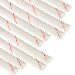 1-10Pc Yellow Wax Fiberglass Heat Shield Sleeve  Adjustable PVC Silicone Fiberglass Sleeve High Temperature Insulating Wire Tube