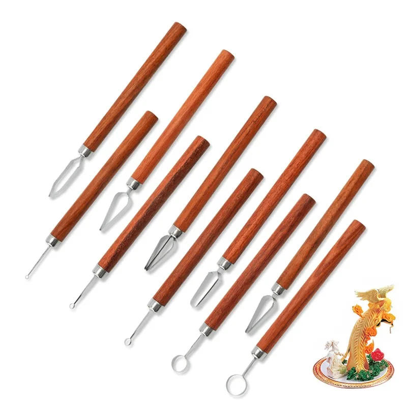 Description Picture 3 of itemPottery Tools Wooden Handle Carving Drawing Cutter Stainless Steel Ceramic Edge Drawing Cutter