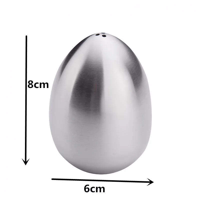 Description Picture 5 of item2 Pieces Stainless Steel Pepper Shaker Egg Shaped Salt  Set Seasoning Organizer  Cooking Tools