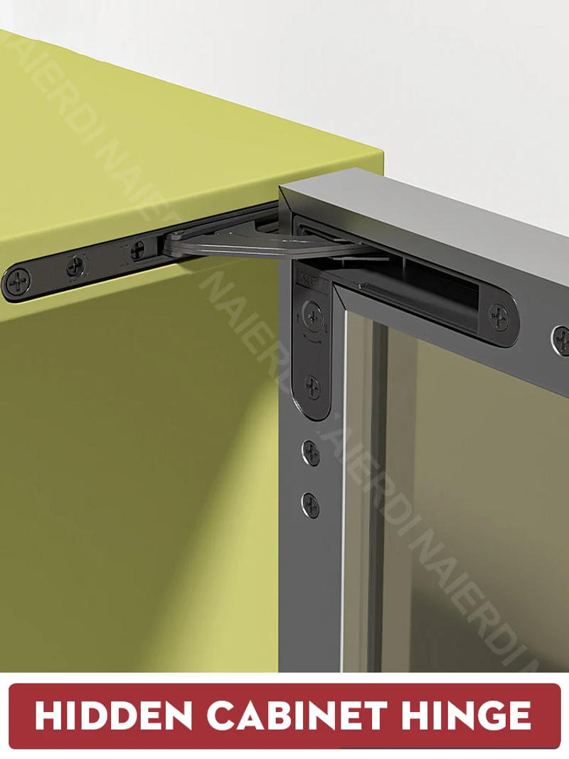 Description Picture 5 of itemNAIERDI 2 Pack Invisible Cabinet Hinge 25KG Soft Closing Concealed Hinges Adjustable Aluminum Frame Door Hinge Wooden Hardware