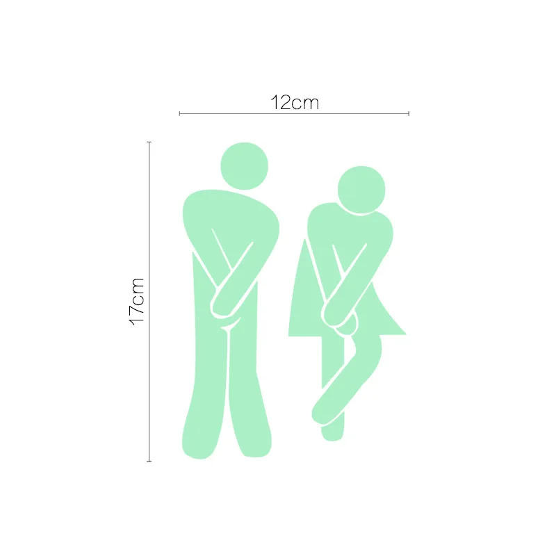 Description Picture 2 of itemFunny Luminous WC Wall Toilet Sticker Waterproof Door Sign Glow in the Dark Fluorescent Poster Stickers Bathroom Toilet Stickers