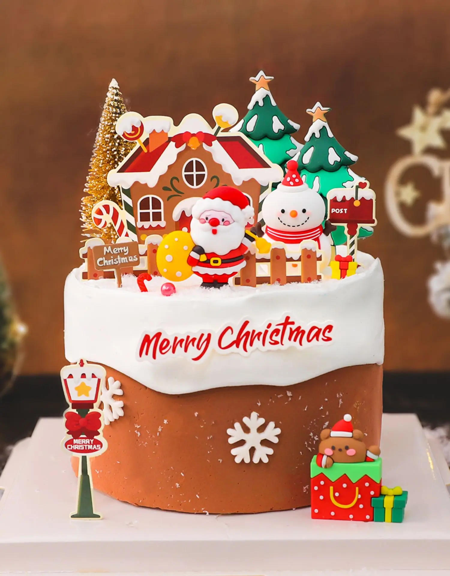 Description Picture 6 of item2024 Christmas Cake Topper Santa Claus Santa Christmas Tree Hanging Ornaments Cupake Decoration New Year 2025 Christmas Gift