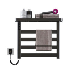 SIOYIE Heated towel rack Electric towel rack with Timer Towel warmers with storage rack for bathrooms Wall-Mounted Grey G50
