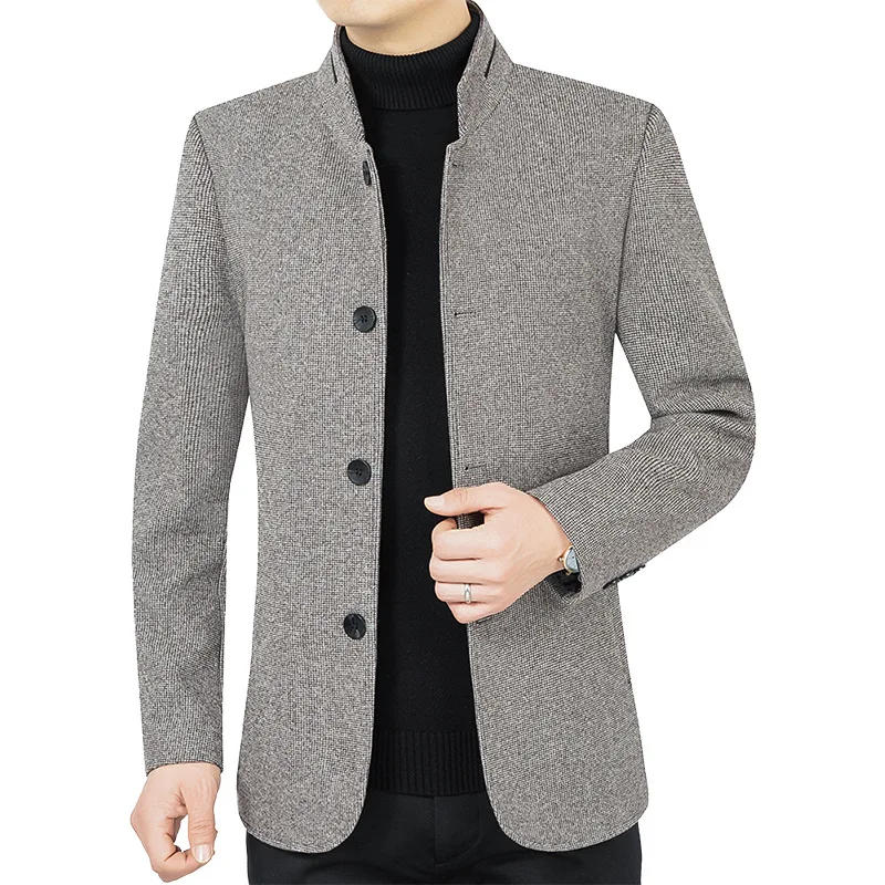 Description Picture 4 of itemNew Men Business Casual Woolen Blazers Jackets Suits Coats Woolen Blends Male Autumn Slim Fit Blazers Suits Coats Mens Clothing