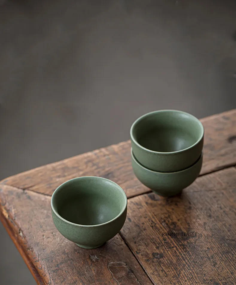 Description Picture 2 of item1 Pcs Japanese Ceramic Teacup Handmade Pottery Tea Bowl Travel Meditation Cup Exquisite Master Cup Household Tea Set 70ml