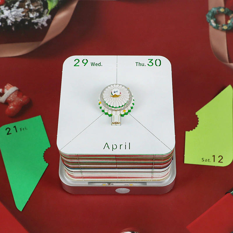 Description Picture 6 of itemDesk Time Piece Calendar 2026 Desk Calendar With Light 3D Tear-away Calendar Paper Carving Art Memo Pad Notepad Christmas