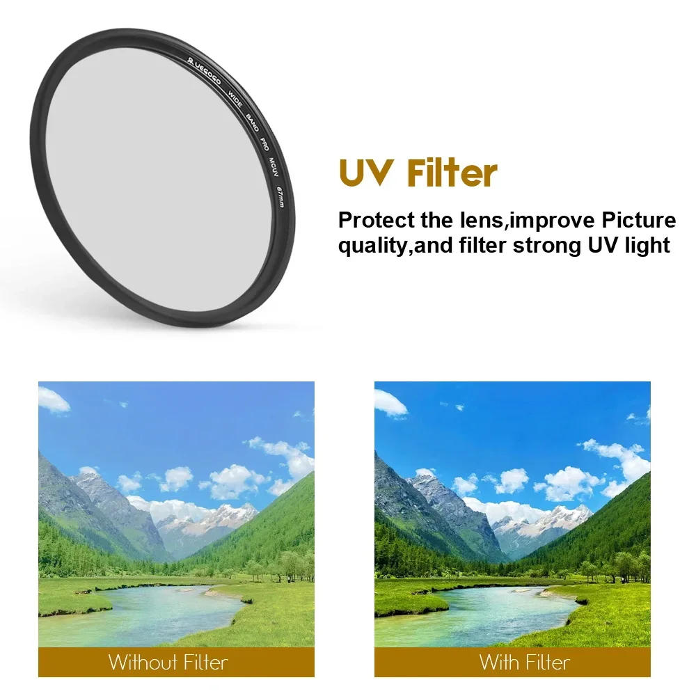 Description Picture 5 of itemUEGOGO CPL/UV/MCUV ND2-400/Soft Focus Black Mist Diffusion Camera Lens Filter 37mm 52mm 55mm 58mm 62mm 67mm 72mm 77mm 82mm