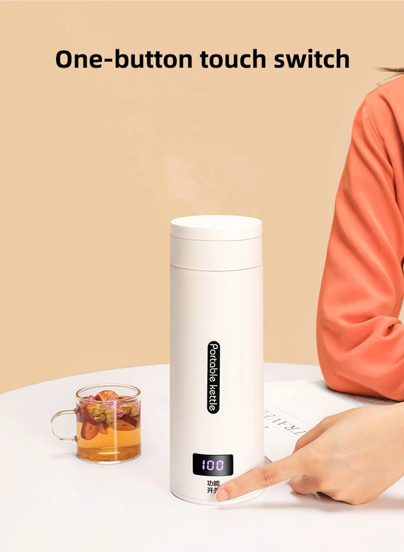 Description Picture 3 of item500ml Portable Electric Kettle Travel Boiling Water Cup Smart Heating Cup Temperature Control Kettle with Digital Display 220V