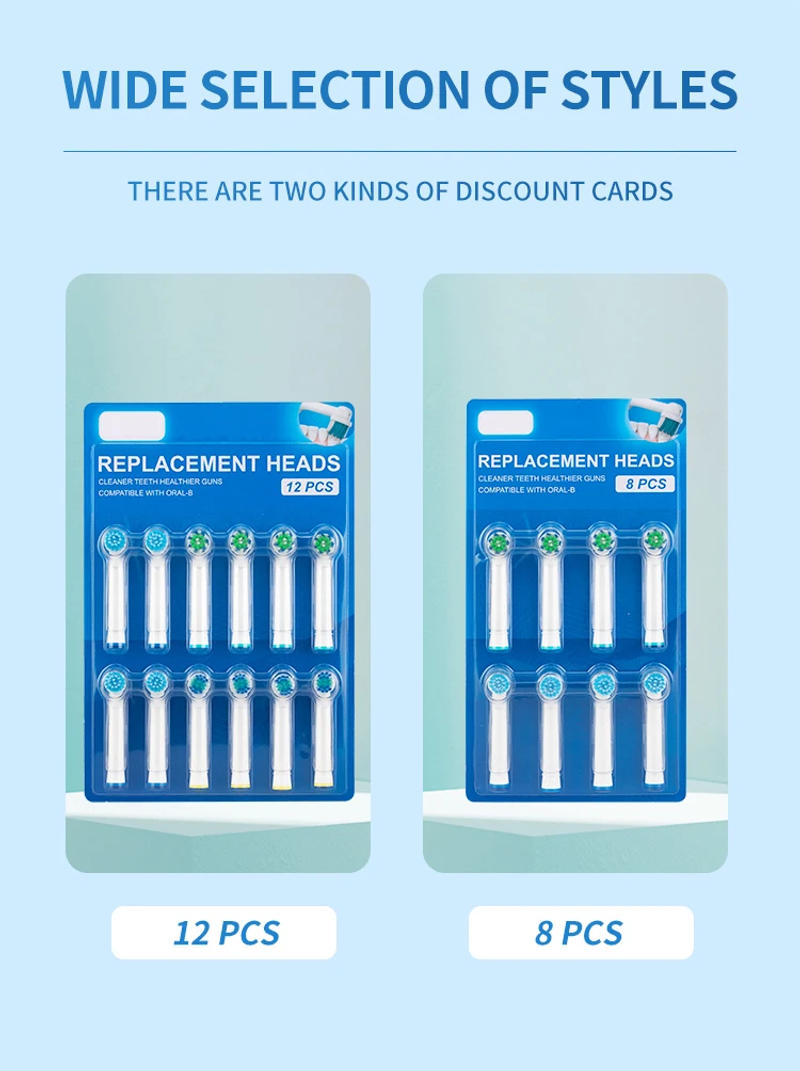 Description Picture 5 of item12pcs Replacement Brush Heads For Oral-B Electric Toothbrush Advance Power/Vitality Precision Clean/Pro Health/Triumph/3D Excel