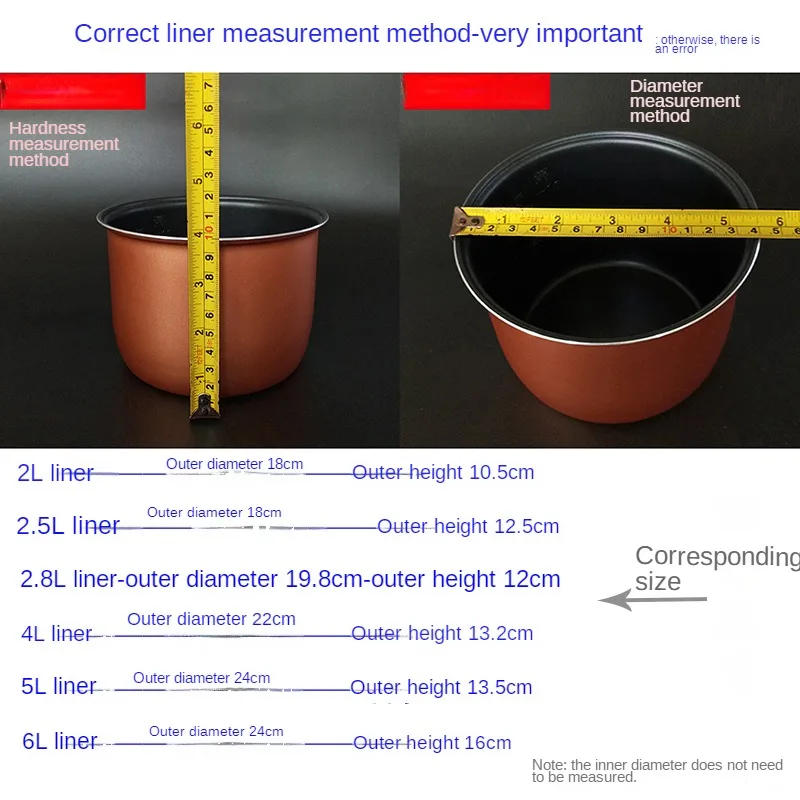 Description Picture 4 of itemUniversal thickened double spray high pressure cooker liner rice cooker inner bowl 2L/3L/4L/5L/6L liter non-stick pot liner