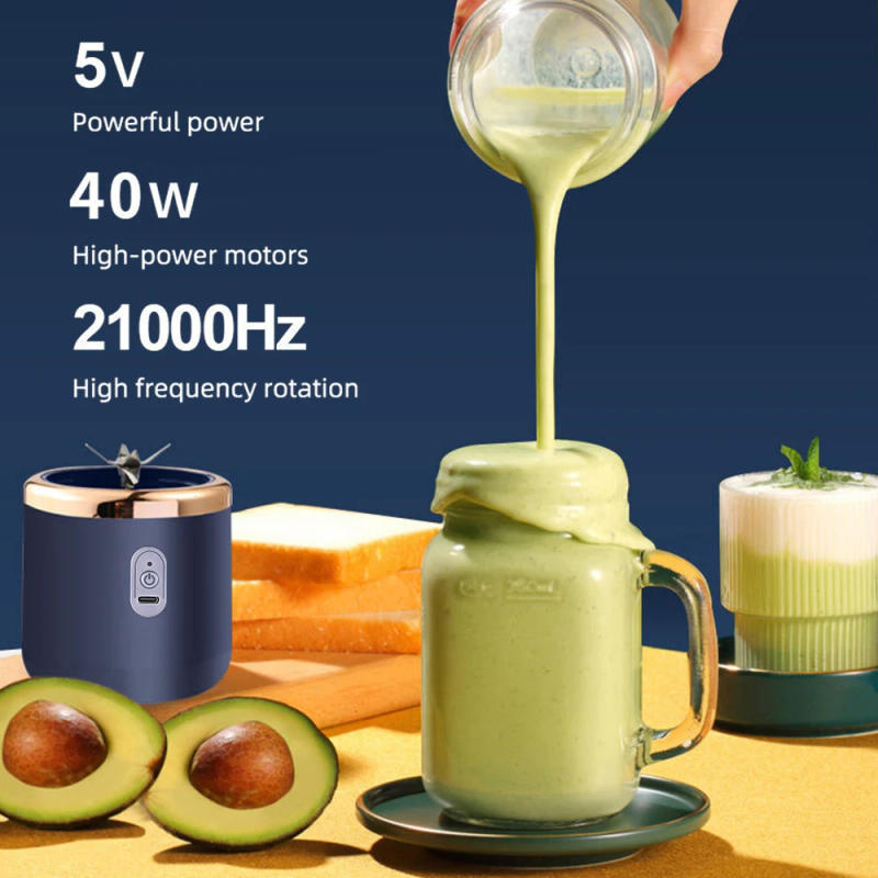 Description Picture 4 of itemPortable Electric Juice Cup Wireless Mini Fruit Blender USB Charging 6 Blade Fruit Mixers 400ml Cup Kitchen Juice Maker Machine