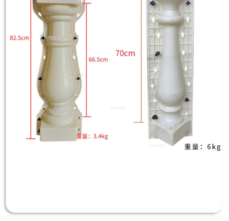 Description Picture 5 of itemModern Balcony Vase Column Fence Molds Home Garden Railing Building Creative Stair Handrail Roman Column Cement Railing Mold