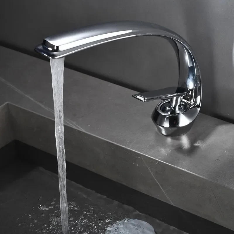 Description Picture 3 of itemBlack Bathroom Faucet Modern  Gold Bathroom Basin Mixer Tap Wash basin Single Handle Hot and Cold Water Tap