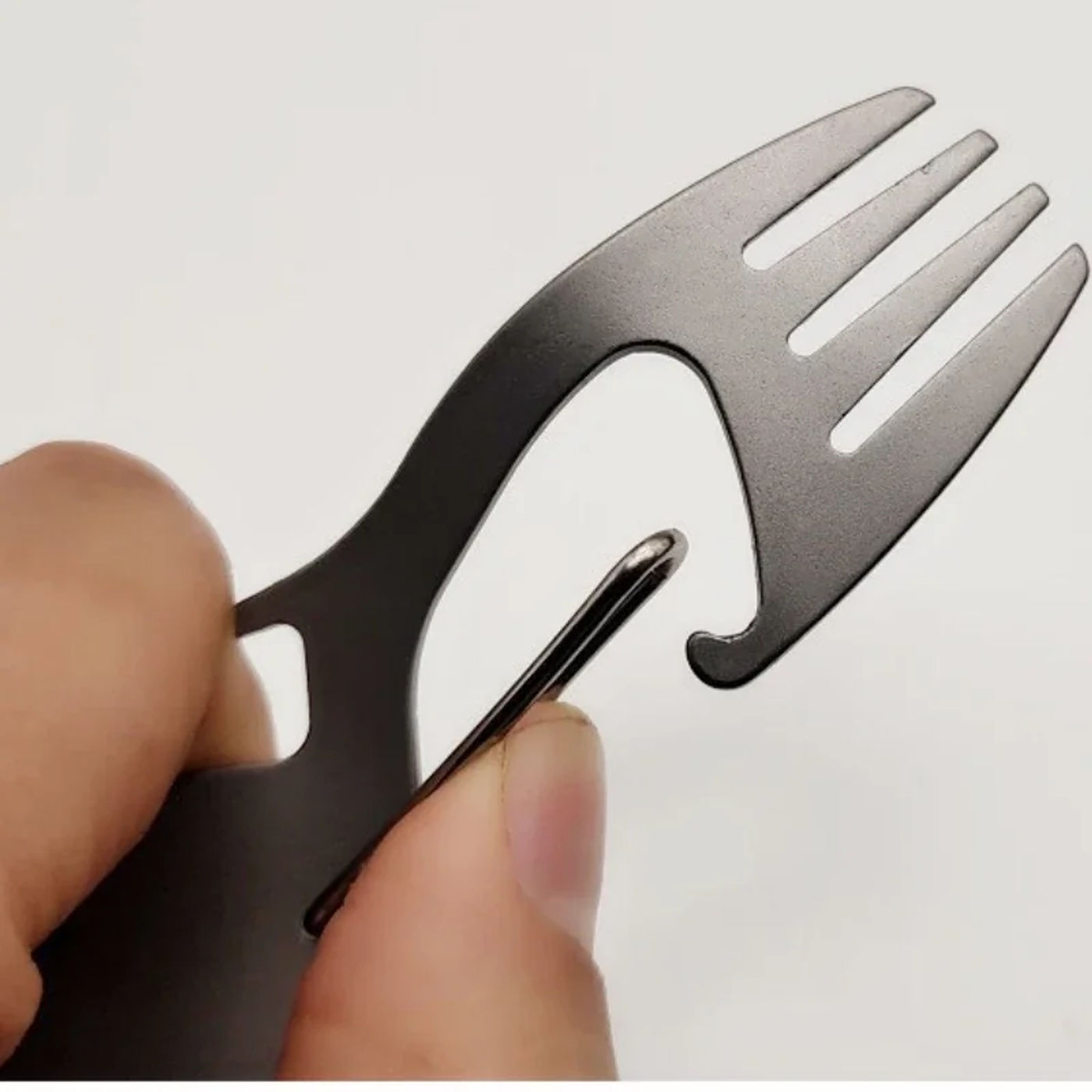 Description Picture 5 of itemMulti functional pure titanium dual-use fork spoon, light titanium alloy spoon outdoor camping tableware spoon