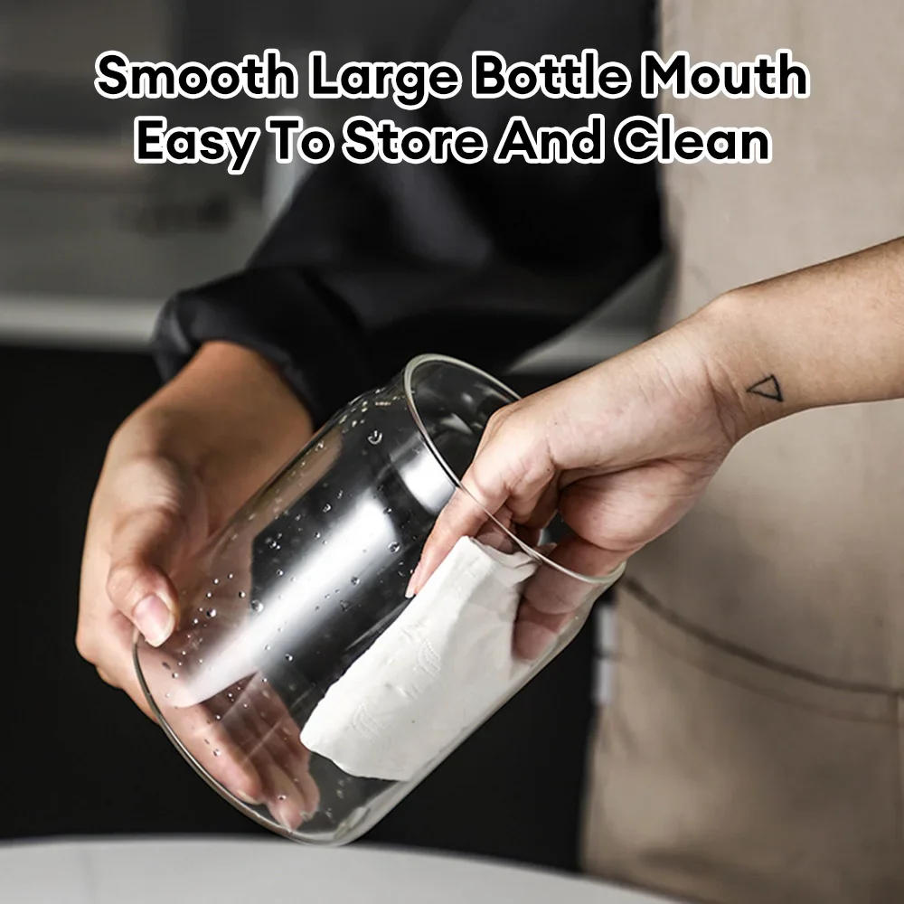 Description Picture 3 of itemCoffee Beans Vacuum Sealed Tank Borosilicate Glass Cereals Storage Jar Moisture-proof Air Extraction Tea Container for Kitchen