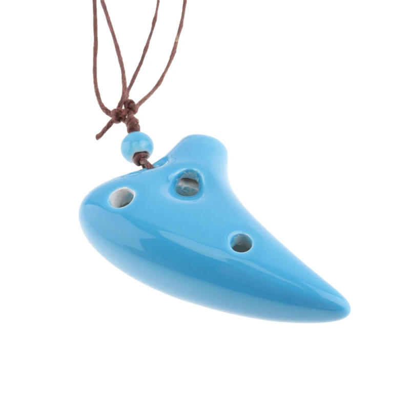 Description Picture 4 of itemMini 6 Holes Alto ToneC Necklace Ocarina Ceramic Black Pottery Flute Instrument with Hang Rope 4 Colours Optional