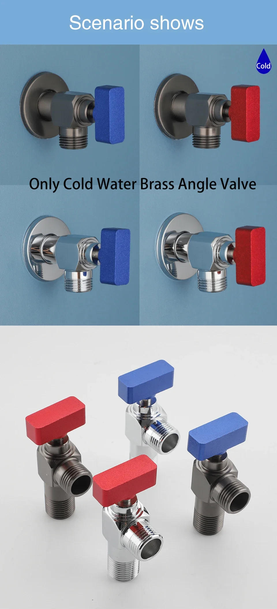 Description Picture 4 of itemFliger Brass Angle Valve Inlet Valves Diverter Valves Toilet Filling Valve Valve G1/2 Kitchen Bathroom Accessories