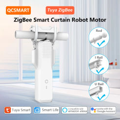 ZigBee 3.0 Curtain Robot Driver Roman Rod I Type Curtain Motors Tuya Smart Life Remote Alexa Google Assistant Voice Control