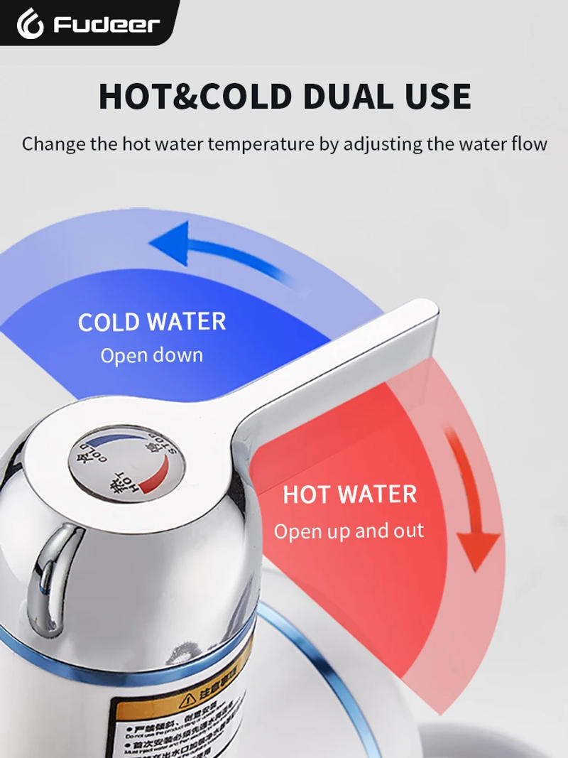 Description Picture 6 of itemFudeer Electric Water Heater 3000W 220V Kitchen Faucet Tankless Instant Heating Water Tap Flowing Heated Mixer Digital Display