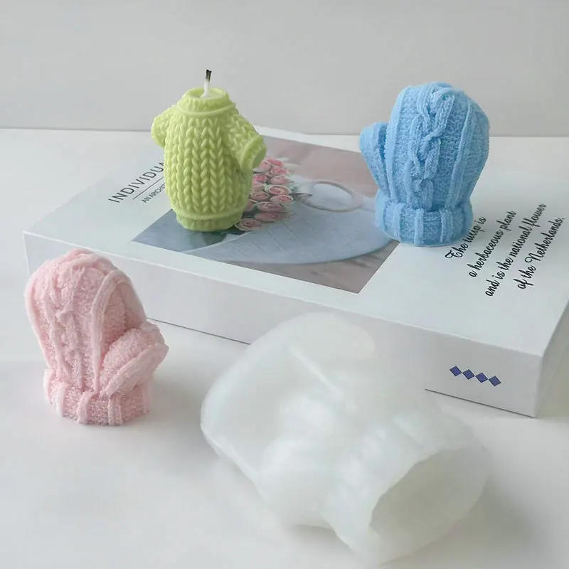 Description Picture 4 of item3D Woolen Gloves Sweater Silicone Mold DIY Christmas Aroma Candle Plaster Resin Mould Handmade Soap Candle Making Supplies