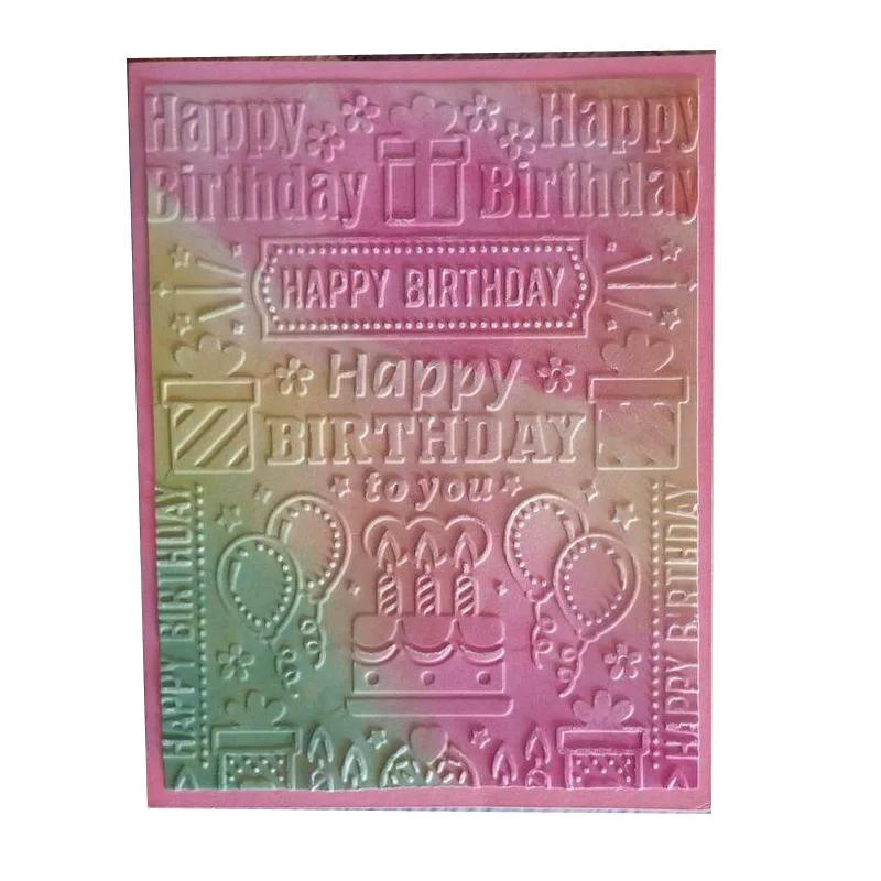 Description Picture 2 of itemBalloons Gift Happy Birthday Plastic Embossing Folders for Scrapbooking Cards Making New 2024 Template Molds Stamp Stencils