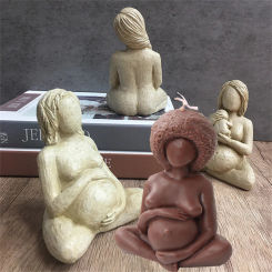 Mother Day Gift 3D Pregnancy Childbirth Woman Candle Silicone Mold Kit Afro Birth Of New Life Resin Plaster Home Decor Soap Make