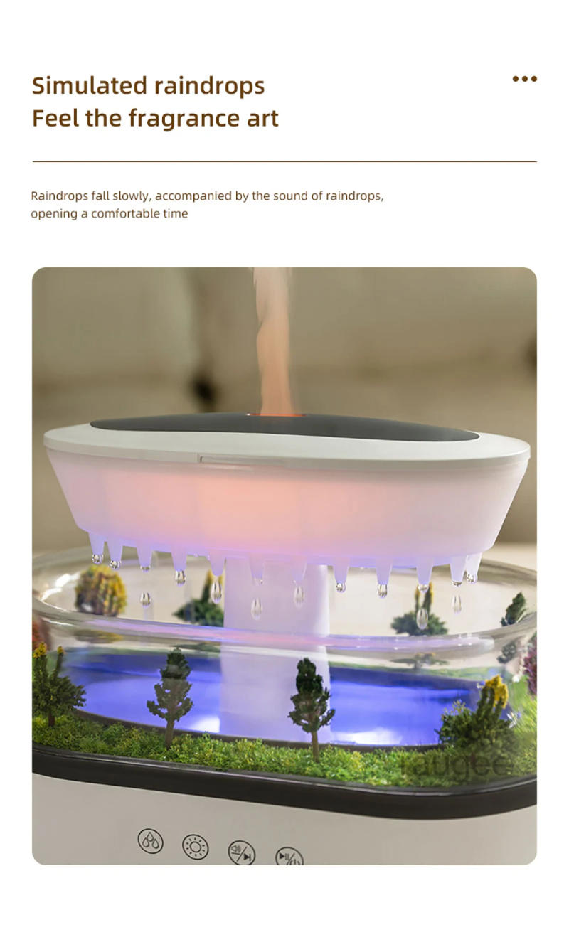 Description Picture 5 of itemAroma Humidifier Essemtial Oil Diffuser Raindrop Air Humidifier with White Noise Colorful Light Home Bedroom Fragrance Diffuser