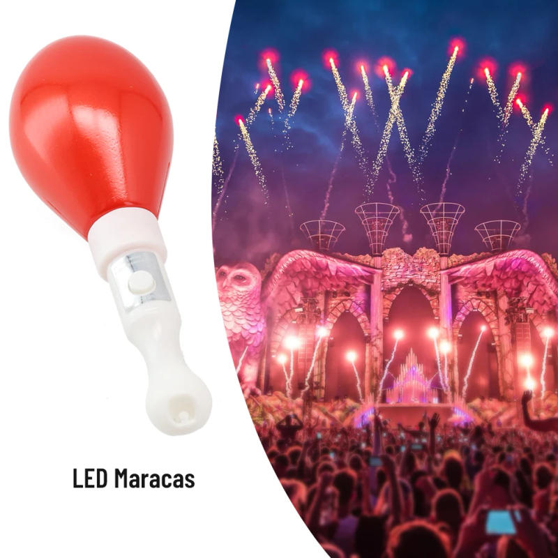 Description Picture 6 of item1pc Multi Color LED Maracas Flashing Light Lamp Sensory Glowing Sand Hammer Toys Music Learning Instruments For Concerts Party