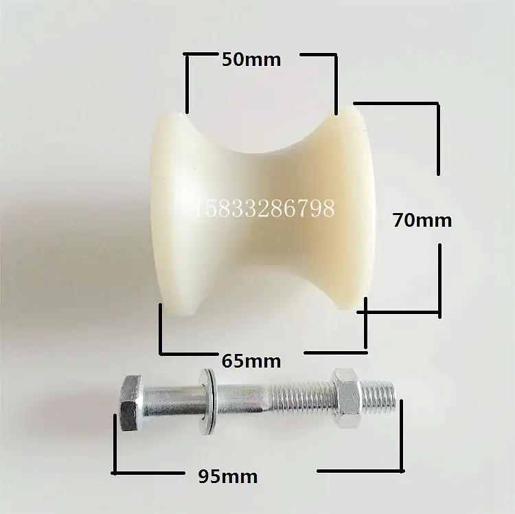 Description Picture 4 of item1PC 50 round tube pulley, U-shaped bearing roller,high imitation nylon track wheel,screw, cable, steel pipe, plastic guide wheel