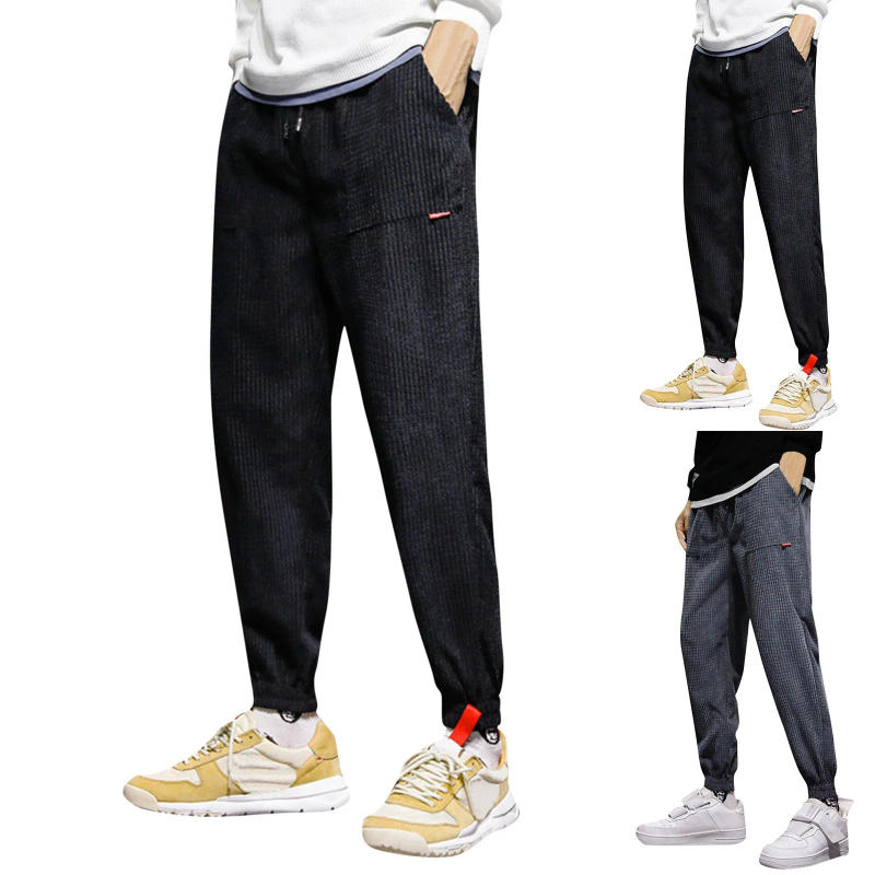 Description Picture 2 of itemComfy Harem Hip Men Pants Track Cuff Lace-Up Solid Color Workout Man Casual Trousers Y2k Clothing Pocket Pantalones Streetwear