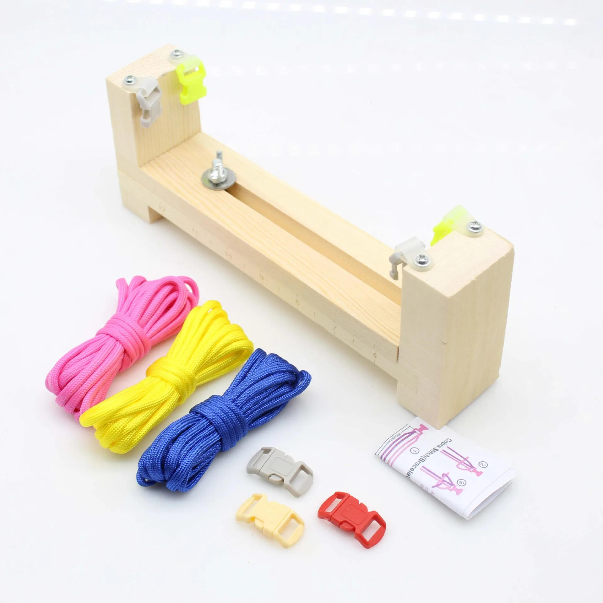Description Picture 2 of itemWood Paracord Jig Bracelet Maker Making Kit Adjustable DIY Hand Knitting Tools for Bracelets Kids Idea Gift