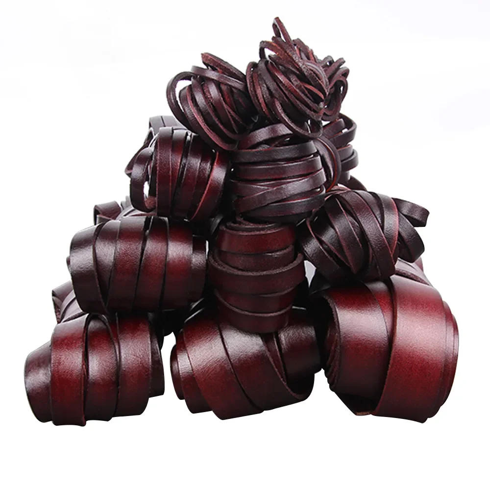 Description Picture 2 of item5 Yards Retro High Quality Genuine Leather Cord Rou nd/Flat Strand COW Leather Rope For Necklace Bracelets DIY Jewelry