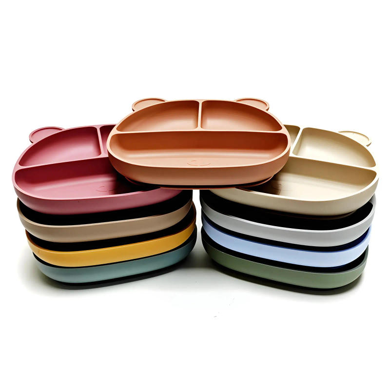 Description Picture 5 of itemChildren's Silicone Dinner Tray Food Grade Drop Proof Baby Tableware Baby Complementary Compartment Tray Bear Tray