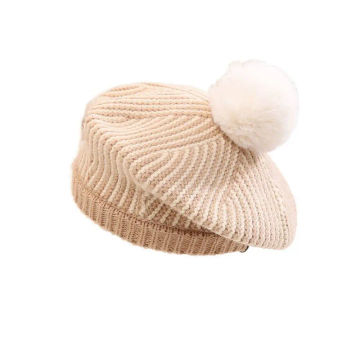 Cute Baby Berets Wool Knitting Beret Hats French Flat Plaid Top Kids Caps Versatile Soft Knitted Autumn Winter Outdoor Warm Hat