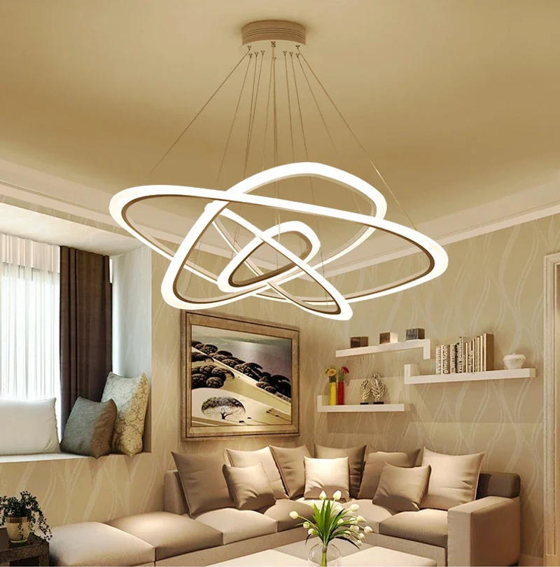 Description Picture 4 of itemModern Acrylic New Shaped Dining Pendant Chandelier for Living Room Dining Room Circle Rings LED House Ceiling Lighting Fixtures