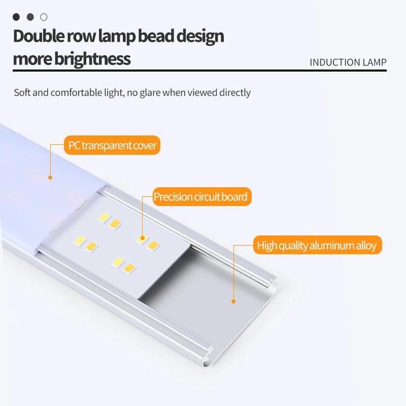 Description Picture 5 of item3 in 1 Under Cabinet Lights LED Motion Sensor Light for Cupboard Bedroom Wardrobe Closet Indoor Night Light 10/20/30/40/60cm