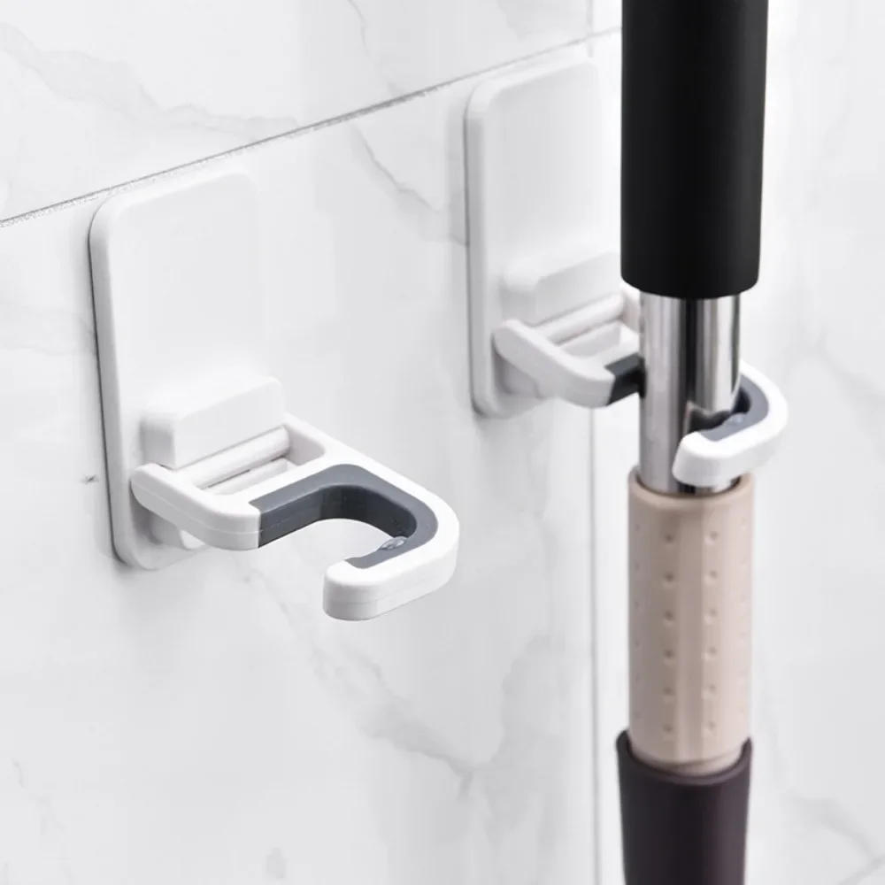 Description Picture 4 of itemSelf-Adhesive Broom Holder - Wall Mount Mop Clip Organizer Rack for Kitchen & Bathroom, Multi-Purpose Storage Hooks