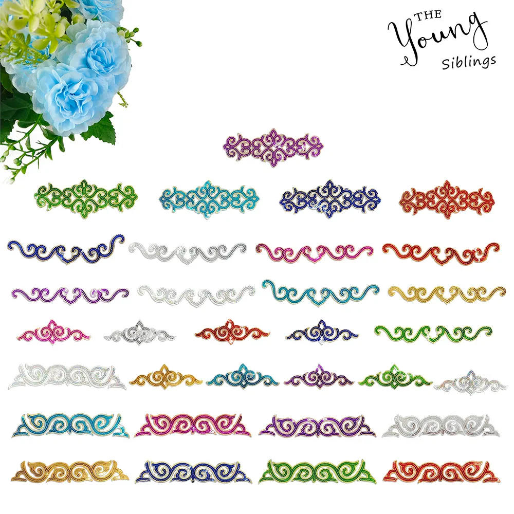 Description Picture 2 of itemHot melt adhesive ironing Hollowing out Sequin pattern embroidery DIY Sewable repair decorate collocation patches for clothing