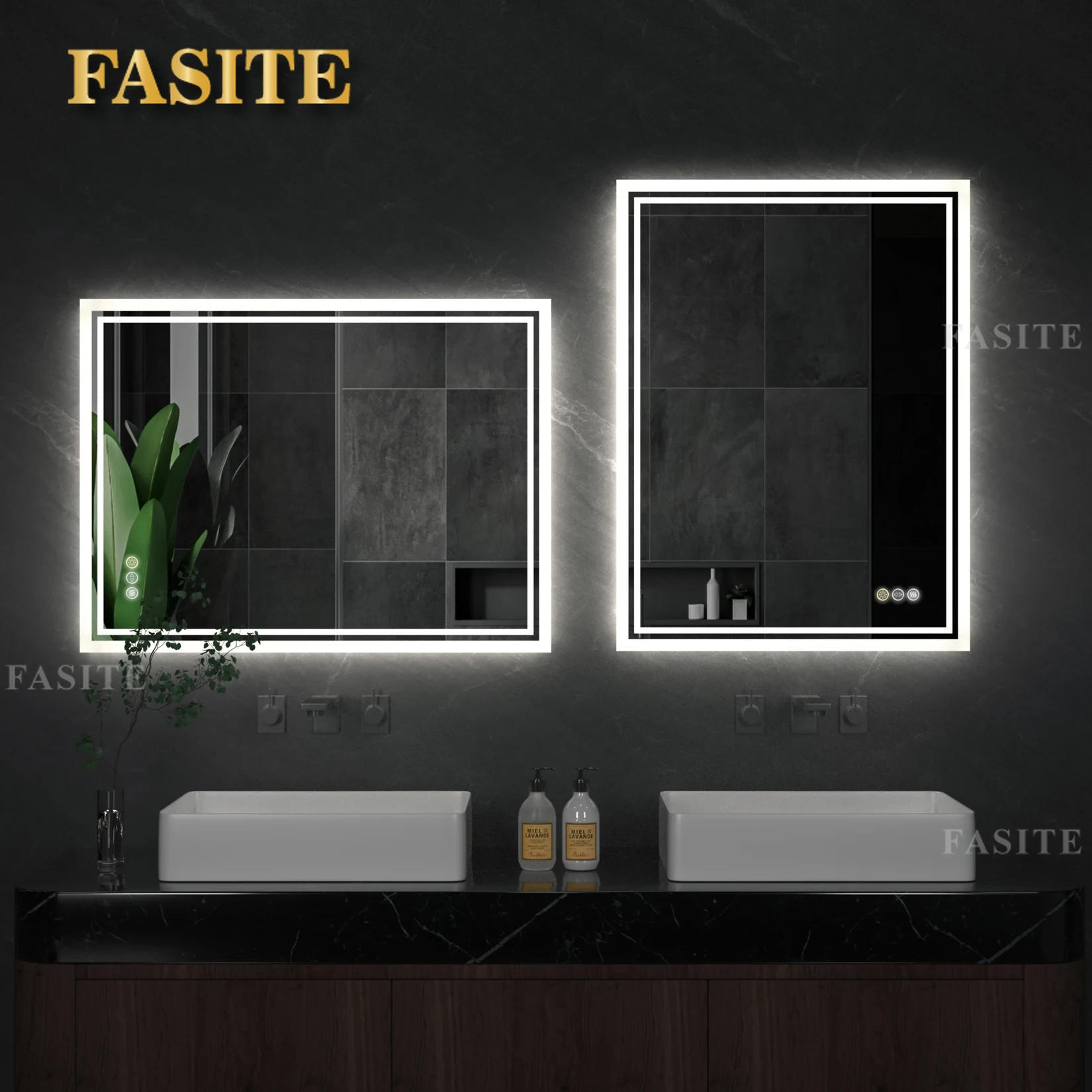 Description Picture 2 of itemLED Backlit Mirror Bathroom Vanity with Lights,Anti-Fog,Dimmable,CRI90+,Touch Button,Water Proof,Horizontal/Vertical