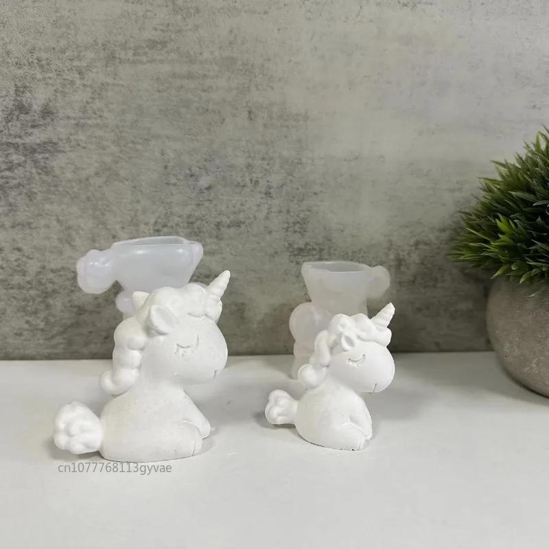 Description Picture 2 of itemTransparent Unicorn Silicone Epoxy Resin Molds Animal Handmade Aromatherapy Candle Making Form Decoration Tool