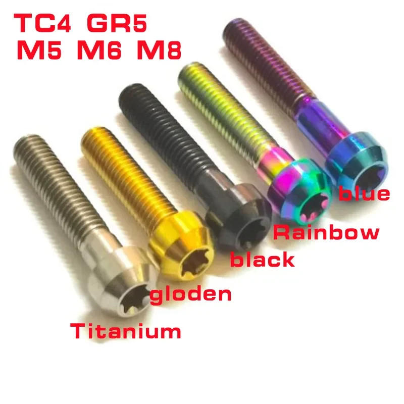 Description Picture 2 of item1pc Titanium Bolt M4 M5 M6 M8 Inner Torx cap Head colourful Ti Bolts Screw for Bicycle Motor Modify Dropshipping
