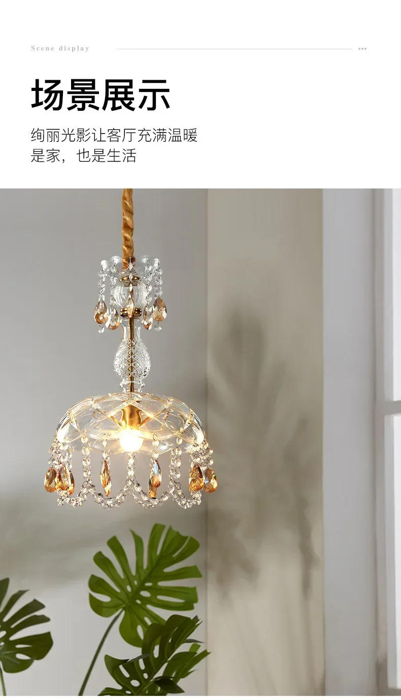 Description Picture 4 of itemRetro American Chandelier Indoor Luxury Decorative Crystal Porch Lighting Led Ceiling Lamp Bedroom Dining Room Hanging   люстра