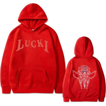 Rapper Lucki Faith Graphic Print Hoodie Male Casual Fashion Streetwear Men's Hip Hop Vintage Oversized Sweatshirt Men Clothes