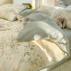 Floral Pattern Duvet Cover Set with Pillowcase Sheet Soft Home Bedding Set Cover No Filling Warm Bed Linen Twin Full Queen Size