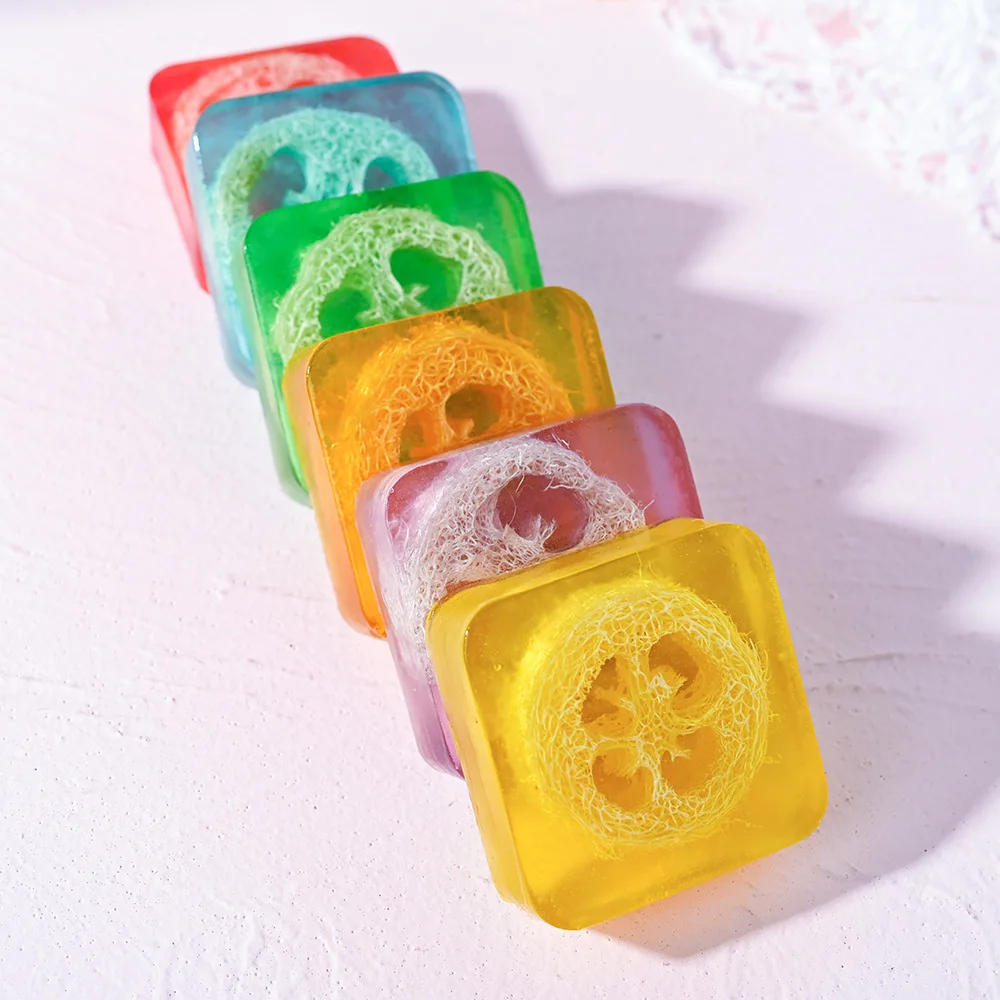 Description Picture 6 of itemHandmade Kojic Acid Soap with Loofah 100g Lemon Lavender Rose Turmeric Essential Oil Bath Bar New Design Exfoliating Cleansing