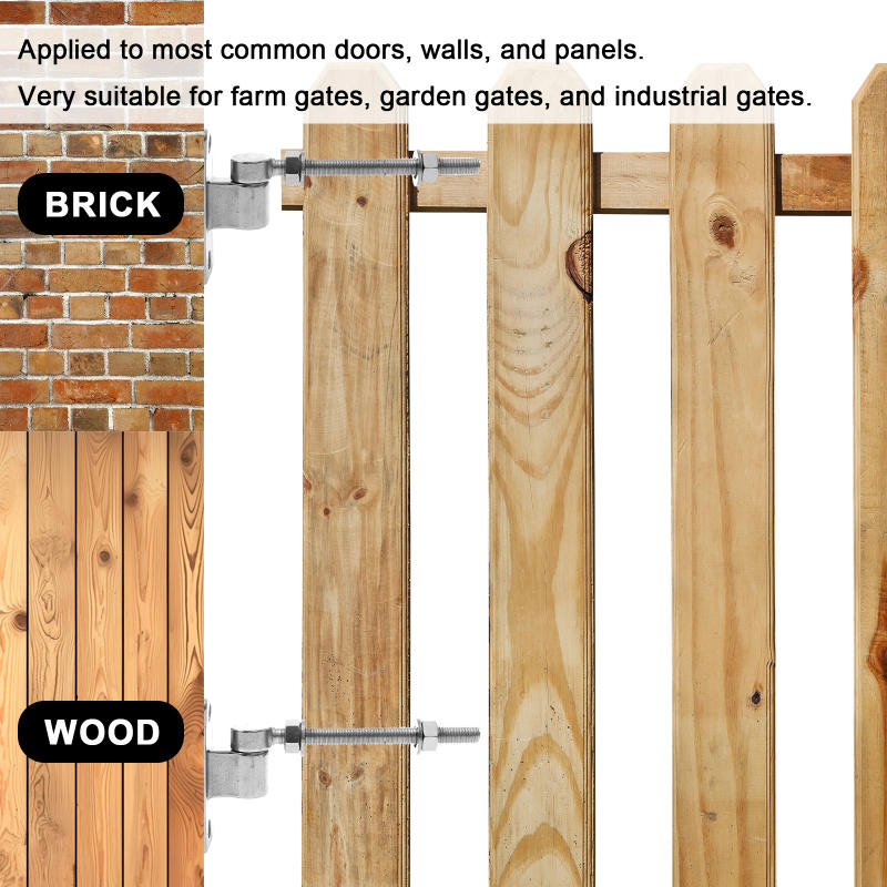 Description Picture 6 of item2Pcs Gate Hinges Stainless Steel J-Bolt Hinge Doors Gates for  for Farm Gates Door Wall Farm Garden Gate 6/8 inch Fence Hinge