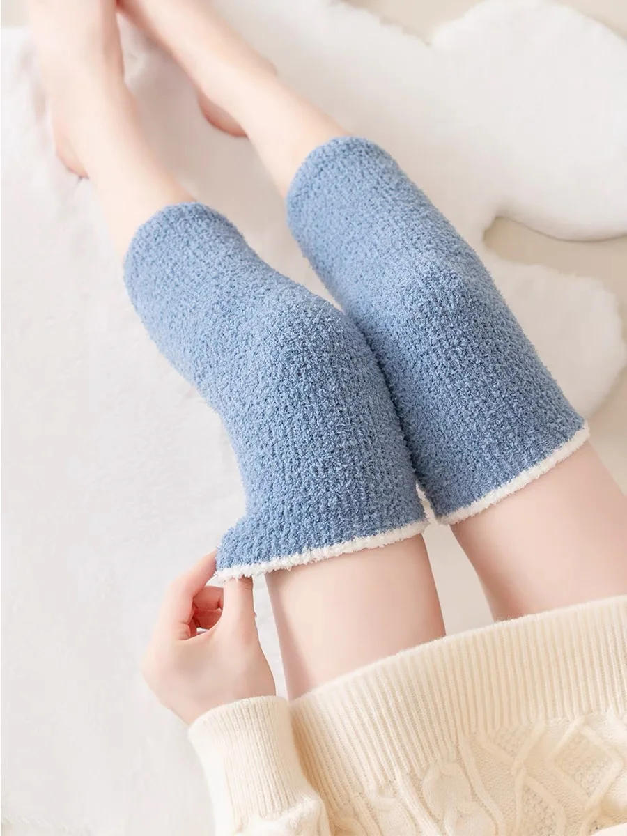 Description Picture 5 of itemWomen Fur Warm Knee Pads Winter Coral Fleece Thick Soft Leg Arthritis Kneepad Knee Warmer Running Knee Protector Long Socks
