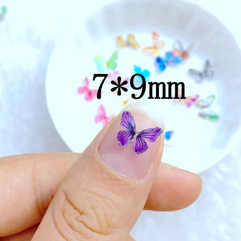 Description Picture 2 of item30Pcs New Cute Mini 7*9mm Butterfly Series Resin Figurine Flatback Ornament Jewelry Making Manicure Hairwear Accessories